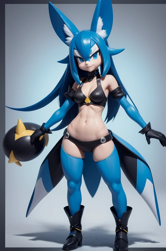 Lucario pokemon with 1.20 in height, 15 cm in waist and double that in hips 