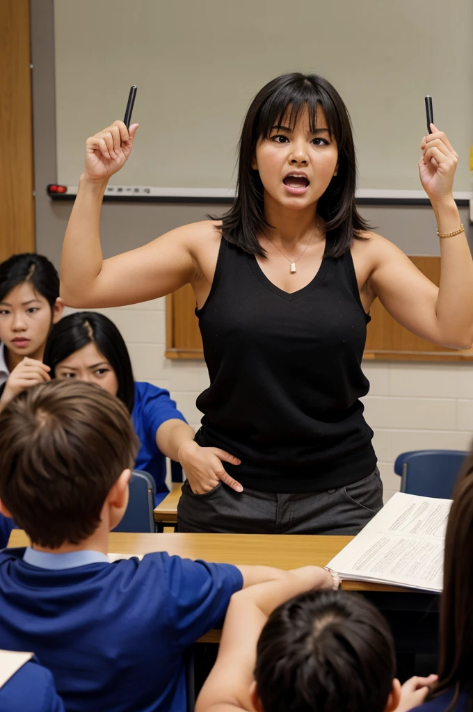 Master teaching in the class and angry on all the students