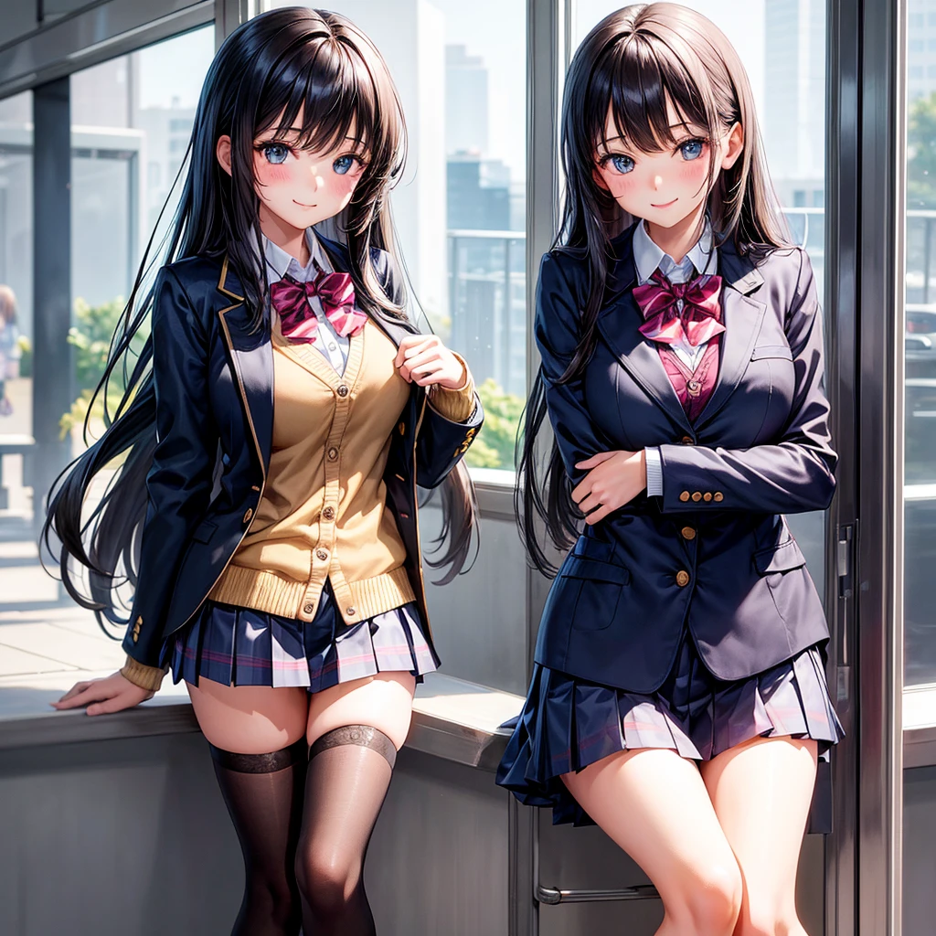 middle School girls，smile，Beautiful girls，The best quality to get you horny，Perfect Girl，Super cute girl，uniform，blazer，School festival，Wearing a cardigan，Long Hair、She has her bangs down，Ultra HD，Young girl，Sex，Naughty Girls，Full body image，Absurd，Beautiful girls，