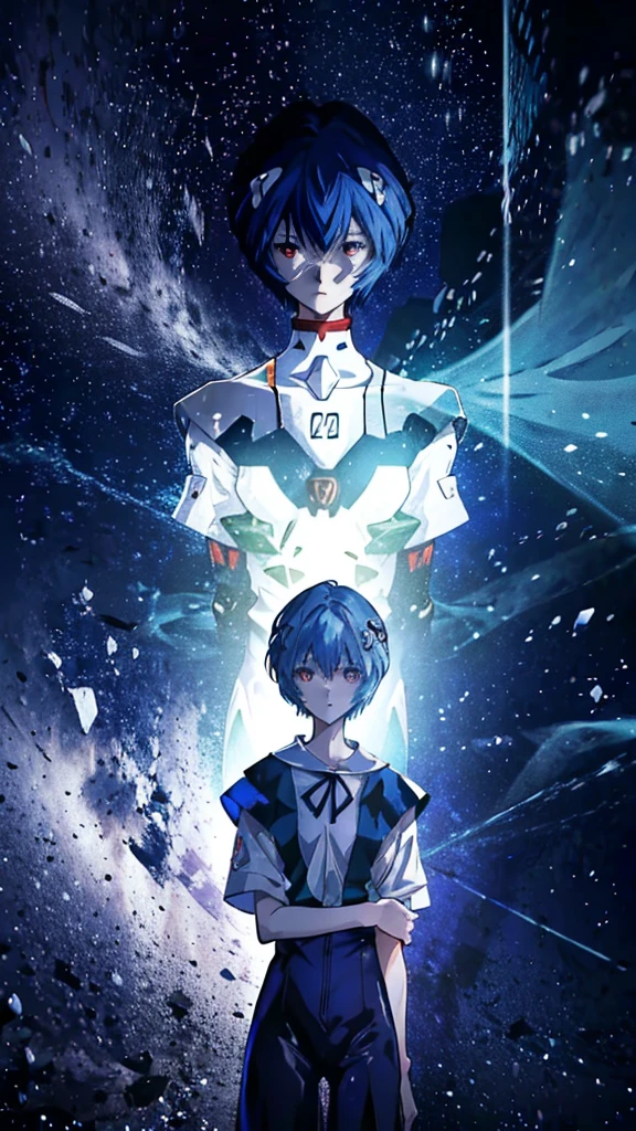 Rei Ayanami is a mysterious and enigmatic character from the anime Neon Genesis Evangelion.. His physical appearance and cold, distant demeanor contribute to his aura of mystery.. Here are the specific details:
Physical appearance: Rei is notable for her pale complexion and short blue hair., which gives it a distinctive look. His eyes are a deep blue color and his facial expression is usually serene and stoic.. He has a slim figure and elegant posture.
outfit: He usually wears the series' standard high school uniform., consisting of a white long-sleeved shirt, a navy blue pleated skirt and a red ribbon around the neck. Out of , She is sometimes seen wearing a tight-fitting plug-suit pilot suit., which is characteristic in the world of Evangelion.
Personality: Rei is extremely reserved and shows little emotion in her interactions with the other characters.. Speak calmly and slowly, often responding briefly. His behavior suggests deep introspection and a peculiar connection to the events surrounding the Evangelions and NERV..
Role in the series: Rei arouses the curiosity and interest of the other main characters, especially the protagonist Shinji Ikari and the commander Gendo Ikari, due to his unique relationship with them and his crucial role in the events surrounding the Evangelions and the Angels.