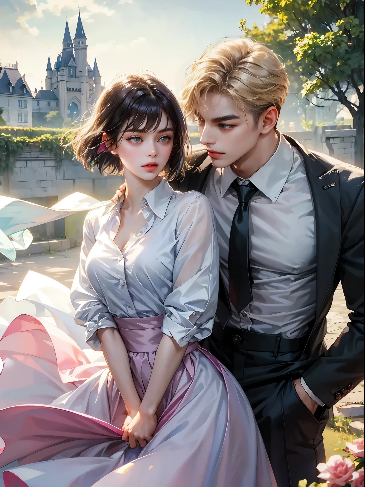 he wears black pants