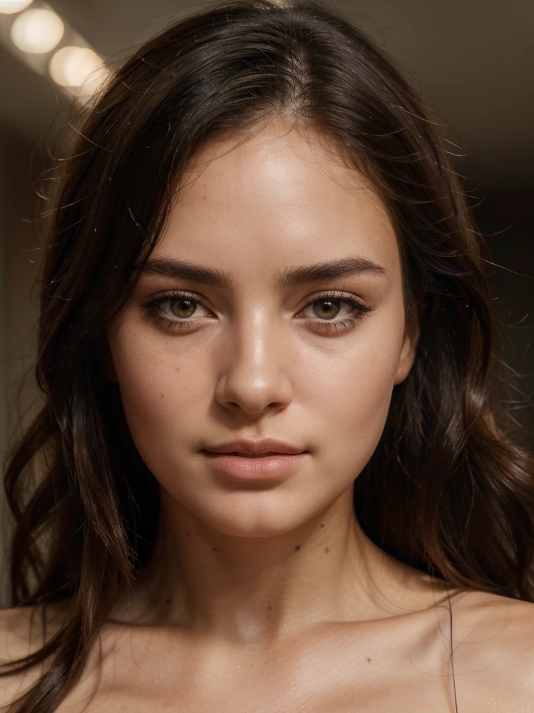 beautiful woman, detailed and hyper-realistic face, perfect facial proportions, smooth and flawless skin, captivating eyes, defined eyebrows, delicate nose, luscious lips, (best quality,4k,8k,highres,masterpiece:1.2),ultra-detailed,(realistic,photorealistic,photo-realistic:1.37),cinematic lighting, warm color tones, natural lighting, intricate detail, highly realistic, digital art, oil painting style, portrait