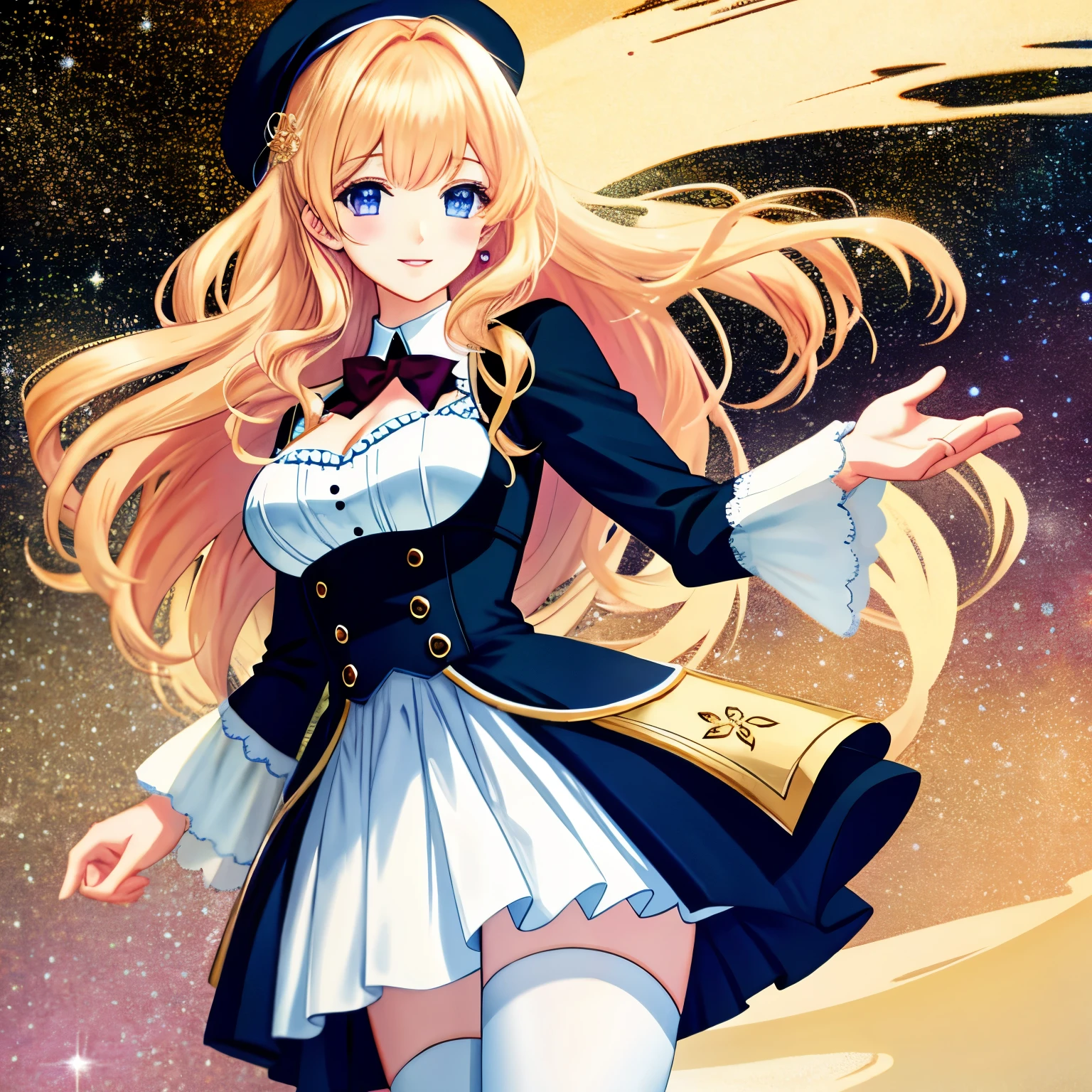 ・SEAART用AIプロント
Illustration Improvement: (masterpiece, best quality), (ultra-detailed), super high resolution, (Top Quality photorealistic Illustration), (Super Definition), (cute illustration:1.3), (high Saturation:1.2), detailed beautiful face and eyes, (an extremely delicate and beautiful), (nice hands, perfect hands), (appropriate posture), (appropriate configuration), ideal ratio body proportions BREAK
Theme: Longing for meeting a beauty with a good personality, Longing for meeting women with good compatibility BREAK
Number of People: One (ultra-ultimate beautiful woman) BREAK
Details of the Face: Bright smile, Big eyes, Attractive lips BREAK
Details of the Movement: Hair fluttering in the wind, Elegant hand movements BREAK
Emotion: Happiness, Confidence BREAK
Viewpoint: Front BREAK
Composition: Central configuration BREAK
Details of the Background: City night view, Starry sky BREAK
Details of the Outfit: Elegant dress, Gold accessories BREAK
Body Type: Slender, Cleavage, abs BREAK
Hair Style and Color: Long hair, Light purple BREAK
Light and Shadow: Under the moonlight, Soft shadow BREAK
Color: Light purple, Wine red, Pink, Dark brown BREAK
Illustration Size: 768x768 BREAK
Illustration Atmosphere: Anime style BREAK
Other: **Symbol of the golden dolphin constellation**, **Symbol of the silver dolphin constellation** BREAK
World View: Fusion of anime and manga BREAK
Style: Anime goddess, Charming anime girl, Beautiful and attractive anime woman, Detailed details. Girls' Frontline, Top rated on pixiv, from Girls' Frontline, Kusharuto Krentz key art feminine, Azur Lane style, Anime Barbie wearing white stockings, From Azur Lane video game BREAK
Power Words: Artistic, Genius, Perfect, Ultimate, Strongest, Artistic and perfect AI illustration, Ultimate and strongest AI illustration, Number of people, Movement, Theme BREAK
Image Quality: Absurdres, Highest quality, Photorealistic, Hyperreal, Ultra-detailed illustration BREAK
Quality: Ultra quality with detailed art B