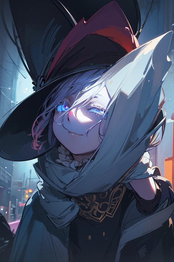 a mysterious male clown figure in a night city street, upside down, holding a hat, illuminated by moonlight, intricate details, masterpiece, photorealistic, exquisite lighting, dark atmosphere, surreal, cinematic, chiaroscuro, dramatic