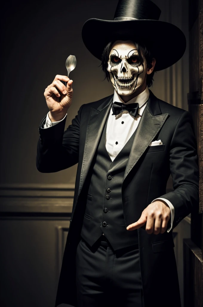 a scary and terrifying magician