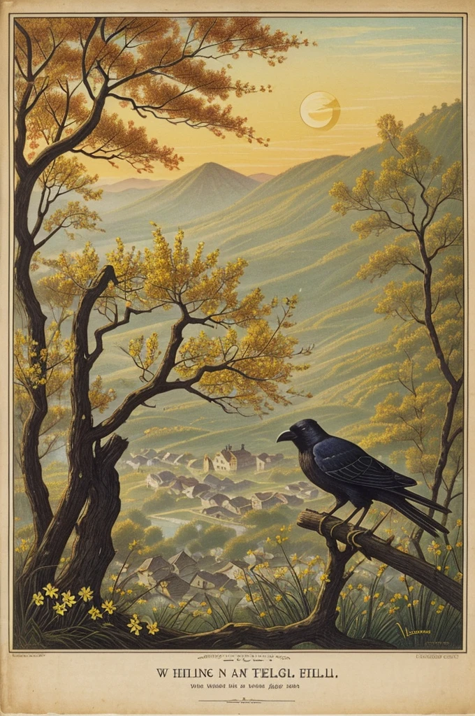 On a withered branch
A crow has settled ----
autumn nightfall.
A village where they ring
no bells! – Oh, what do they do
at dusk in spring?
No rice? – in that hour
we put into the gourd
a maiden-flower.
(Translated by Harold G. Henderson)