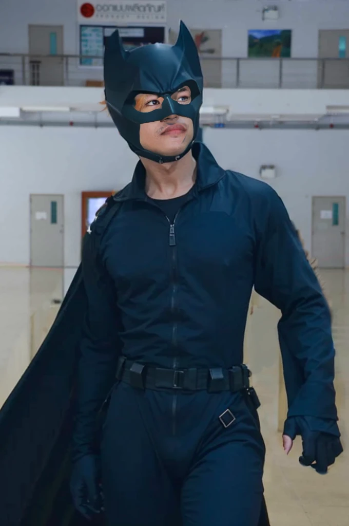 The Batman suit is a sleek and intimidating black jumpsuit made of a durable, high-tech material.
The suit is adorned with a distinctive yellow utility belt around the waist, complete with various pouches and compartments for Batman's various gadgets.
The chest emblem is a bold, gold Bat-shaped symbol, which serves as a beacon of hope and a reminder of Batman's commitment to justice.
The suit itself is a matte black finish, with a slight sheen that hints at the advanced technology integrated into the fabric.
The gloves are long and gauntleted, with built-in claws that can be extended for combat or climbing.