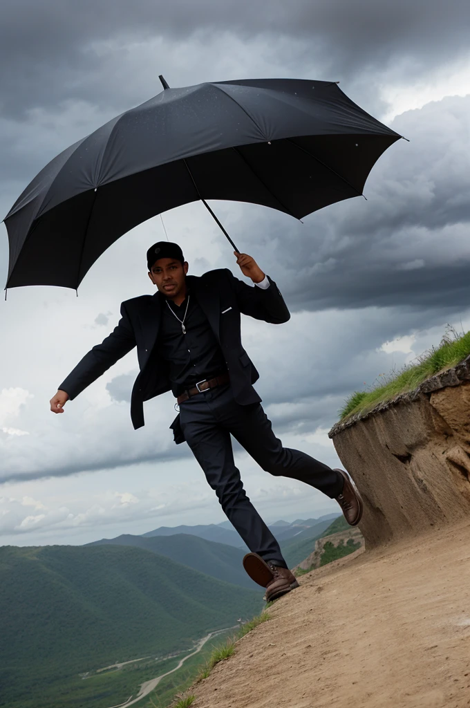Egale flying in a rain clouds in a thunder