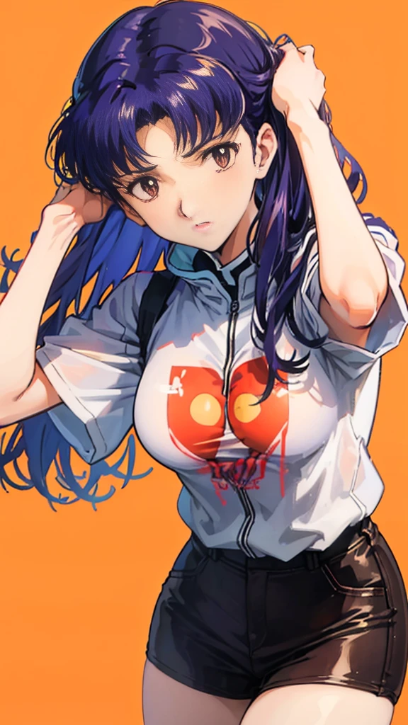 detailed description of Misato Katsuragi, another notable character from the anime Neon Genesis Evangelion:
Physical appearance: Misato is an attractive young woman with light brown hair that she usually wears down., with side locks framing her face. He has large and expressive eyes, often showing a lively and energetic look. Their casual attire typically consists of t-shirts, casual shorts or skirts, reflecting his relaxed lifestyle outside of his duties at NERV.
Personality: Misato is known for her outgoing and charismatic personality.. She is friendly, energetic and often displays an irreverent sense of humor. Despite his carefree appearance, She is a maternal and protective figure for Shinji., Asuka and other young characters in the series. However, It also has a more serious and reflective side, especially when it comes to the secrets and responsibilities related to NERV.
Profession and role in the series: Misato is the head of tactical operations at NERV and the direct supervisor of the Evangelion pilots.. He has deep tactical and strategic knowledge, being vital in the defense of humanity against the Angels. Her ability to handle difficult situations and make quick decisions makes her a central figure in combat operations..
Past and motivations: Misato's past is marked by traumatic events related to Second Impact., which influence his focus on protecting humanity and his determination to understand and control the Evangelions.. His relationship with his father and his search for personal redemption are also important themes in his development as a character..
Relations: Throughout the series, Misato develops complex relationships with other characters, including a close and sometimes tense connection with Ryoji Kaji, as well as a mentoring relationship with Shinji and a maternal role towards him and the other pilots..
Misato Katsuragi is a multi-character