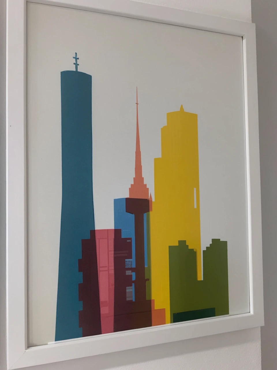 Kingsport Tennessee skyline with bridge, limit to 4 buildings, limit to 1 Church, in the style of Yoni Alter, shape of cities, white background