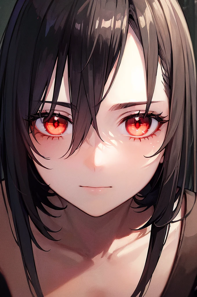 high res, (masterpiece:1.6), (((dark atmosphere))), dark lighting, (best quality:1.4), best illustration, best shadow, depth of field, detailed eyes, sharp pupils, best dark, beautiful, detailed face, 1boy, short, cute, black hair, red eyes, short hair
