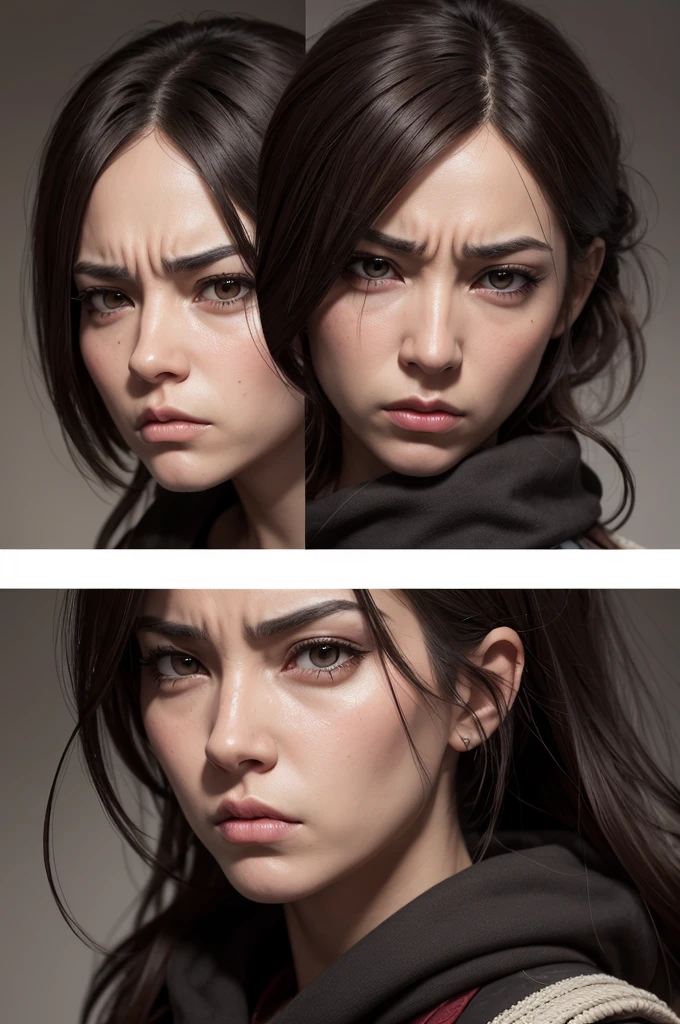 Create a realistic character with a disgusted face