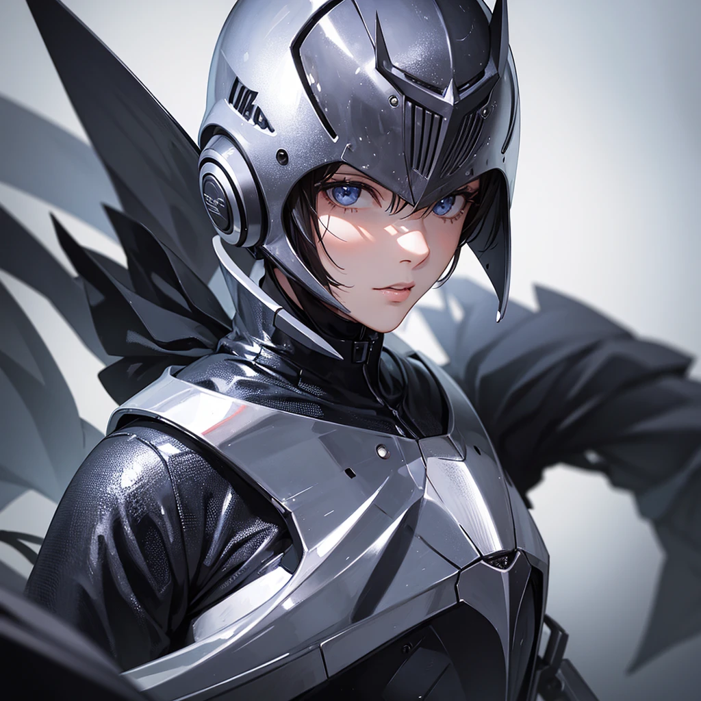 ((masterpiece)), ((best quality)), (close-up:1.35), 1man, solo, knight, knight suit, knight helmet, shattered knight helmet, realistic, dark environment, dark room