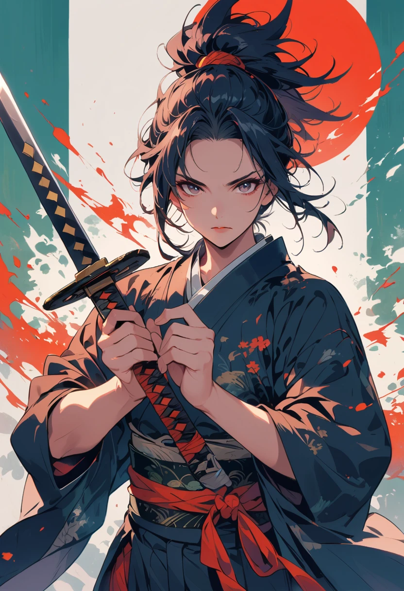 Samurai，Sword in both hands