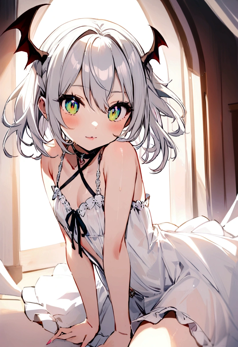 Cute demonic teen girl. Sexy and alluring. Innocent and sweet. Wearing a cute revealing sundress