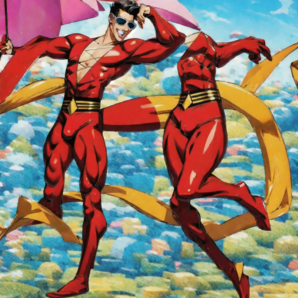 best quality, 4k, plastic man, full body, silly, funny, goofy,