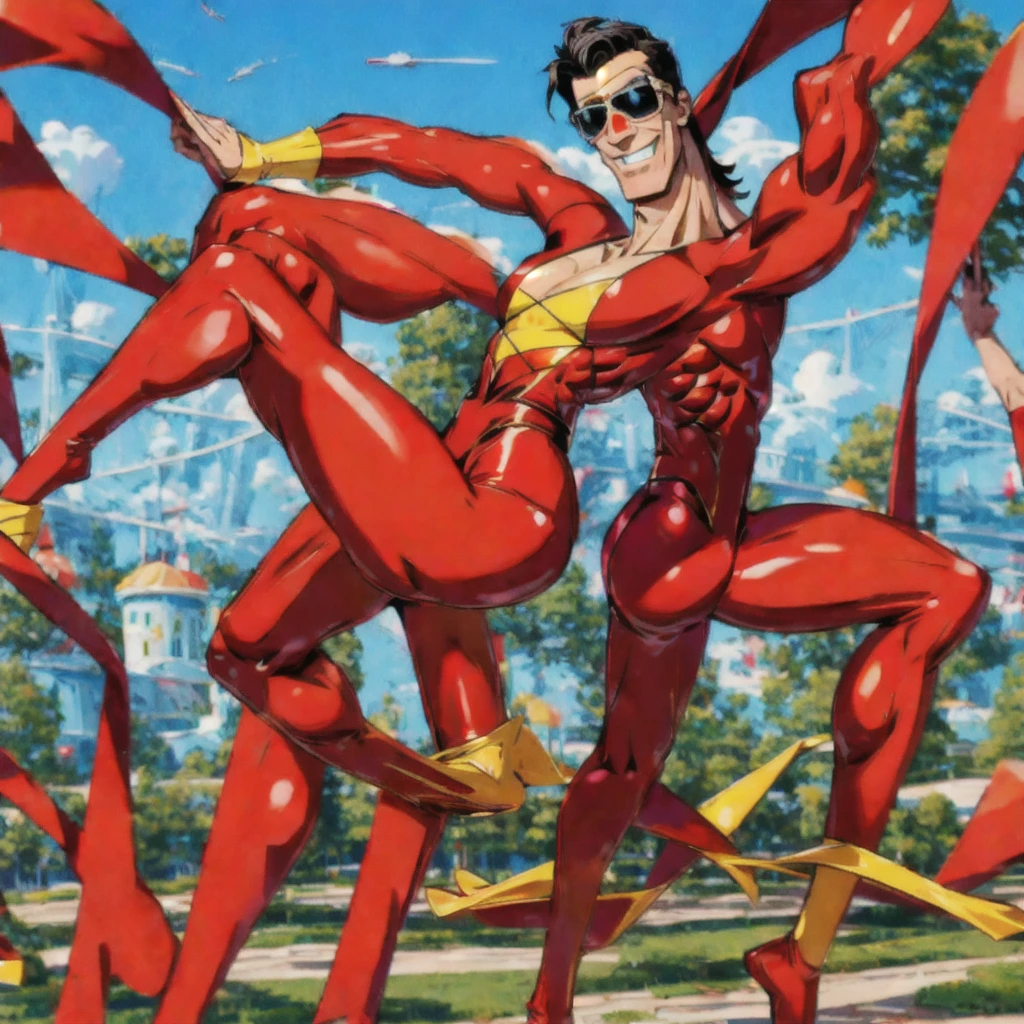 best quality, 4k, plastic man, full body, silly, funny, goofy,