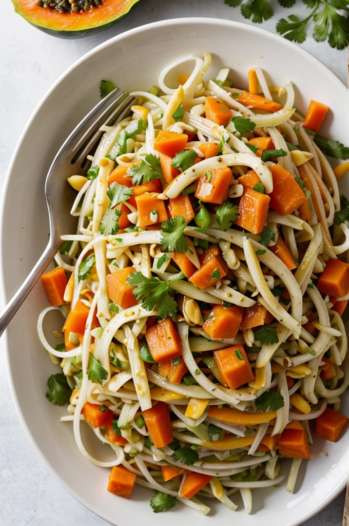 Papaya salad without carrots
