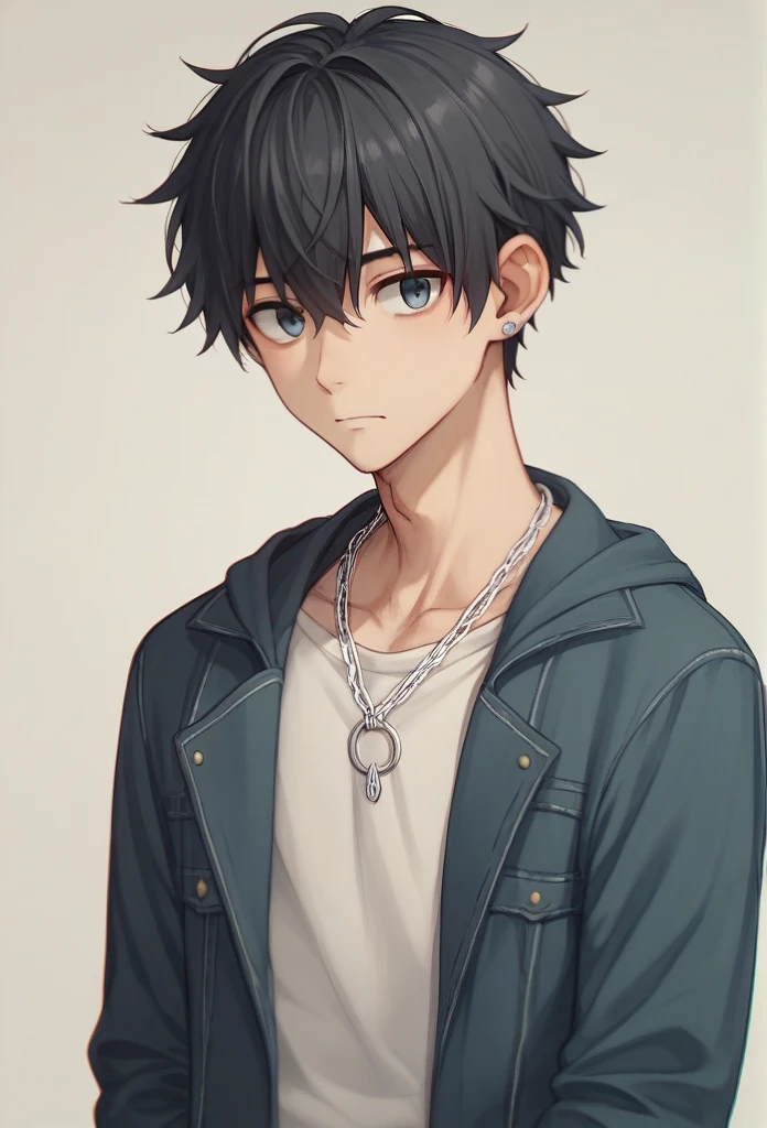 male。A hairstyle with the sides shaved and the top left、Wearing silver ring ear cuffs、Around her neck she wears a simple, thin silver chain necklace.、腕には青い数珠のブレスレットを付けている31歳の日本人male性。170cm、85kg、A combination of Western clothing and a Japanese haori coat。
Black Hair。