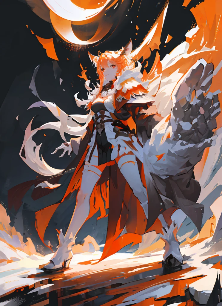 1Big whiteorange royal tigerhuman, scarry,red blood ,big claw, hunger, frozen blackground, stronger, animal, stand on to legs, big, old,snow cloth, lycan, fantasy, wearing armor coat, 