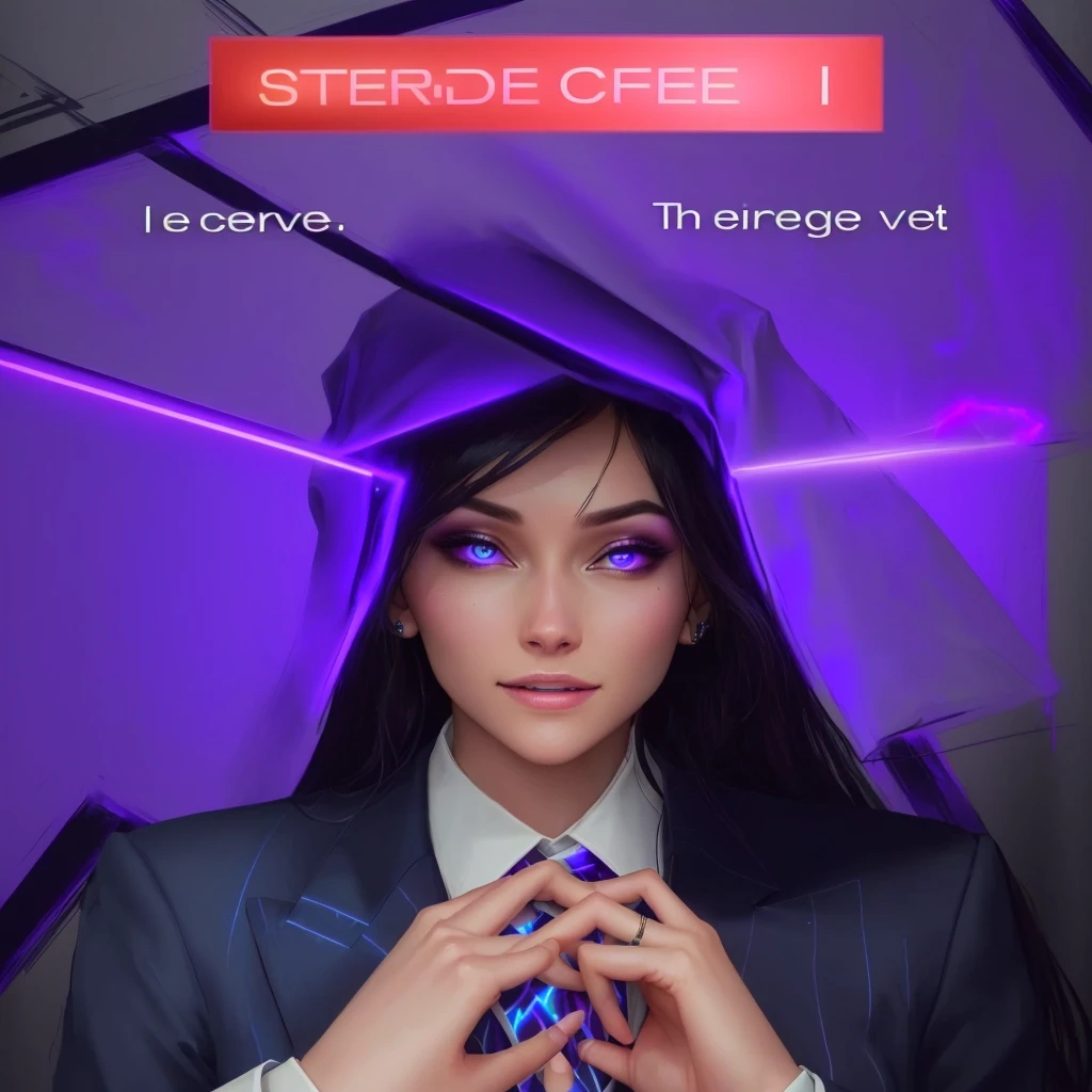 there is a woman in a suit and tie making a face, blacklight reacting, twitch streamer, very very low quality picture, his palms are sweaty