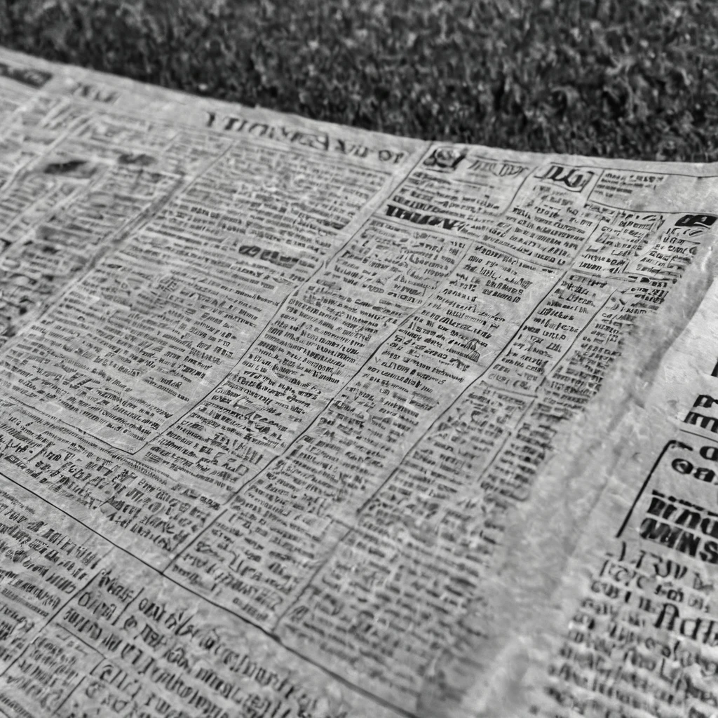 4k, wallpaper background of newspaper print, monochromatic, high contrast, highly detailed, photorealistic, hyperrealism, award winning photo, fine art photography, film grain