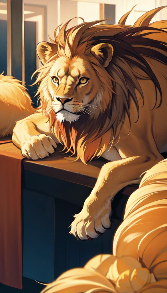 photo of lion, 8k uhd, high quality, 