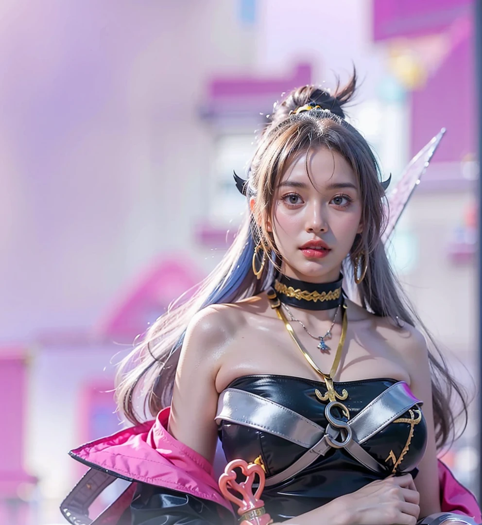 a close up of a 4 girls , white and black hair , big booobs , shadowbringers cinematic, 4 k detail fantasy, a beautiful fantasy empress, game cg, xianxia fantasy, xianxia hero, 2. 5 d cgi anime fantasy artwork, cinematic goddess close shot, ruan jia and artgerm, wow 4 k detail fantasy, hyperdetailed fantasy character, The image shows a 3D rendering of an anime-style female character with blue hair, wearing a black and gold outfit, standing in a futuristic city with a cityscape in the background, wow 8k resolution, super clean face, clean face, face detailed, super face detail, high resolution, super high resolution, super realisme, very high resolution and super blur background.