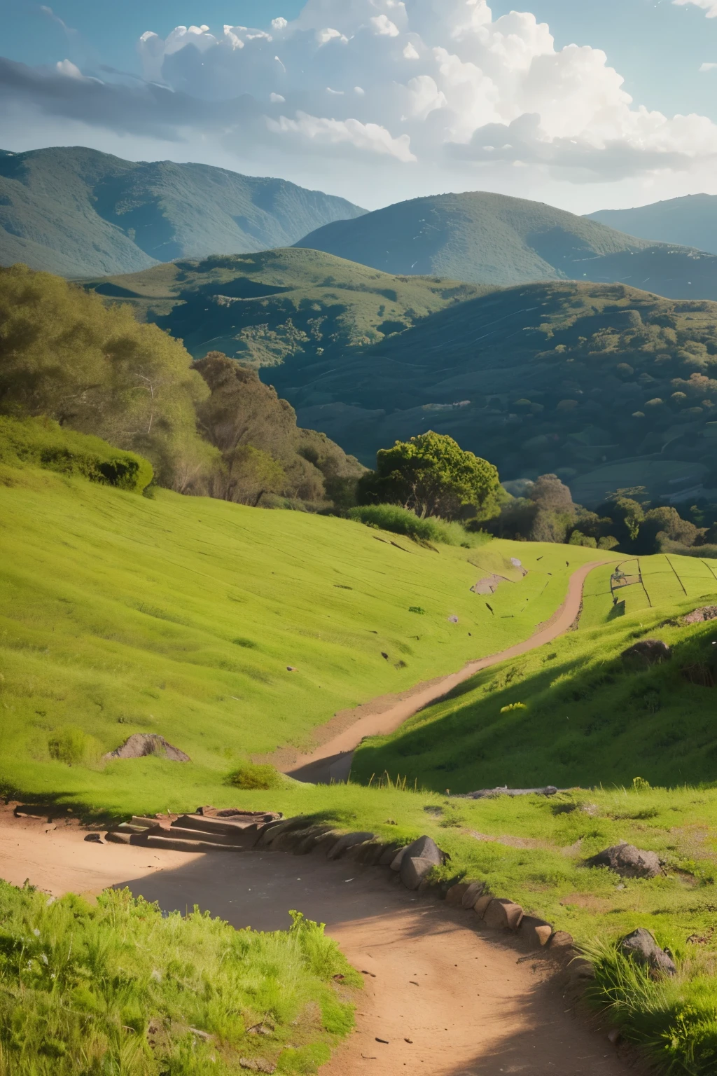 a lush yerba mate plantation, green leafy plants, rolling hills, overcast sky, natural lighting, photorealistic, cinematic composition, serene atmosphere, detailed foliage, depth of field, warm tones, soft shadows, dramatic lighting, beautiful landscape, peaceful rural scene, (best quality,8k,highres,masterpiece:1.2),ultra-detailed,(realistic,photorealistic,photo-realistic:1.37),landscape,warm tones,natural lighting