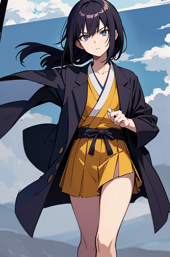 Highest quality, masterpiece, High resolution, alone, (Rurouni Kenshin: Saito Hajime),(Saito ‗Hajime),Shinsengumi,(Glaring Eyes),roar,((Dentitions)) , (Japanese sword),Iron Sword,thrust,Evening sky_background,Young Girl,Anime Style, Highest quality, 4K, masterpiece,, alone, 1,whole body,looking at the camera, Shinkai Makoto style, (dark blue_coat)Sharp Eyes,Low posture,(Full Finger), (Accurate fingertips), (The finer details), (Anatomically correct), (映画のbackground), Hyper Detail, (Subtle details), (Intricate details),