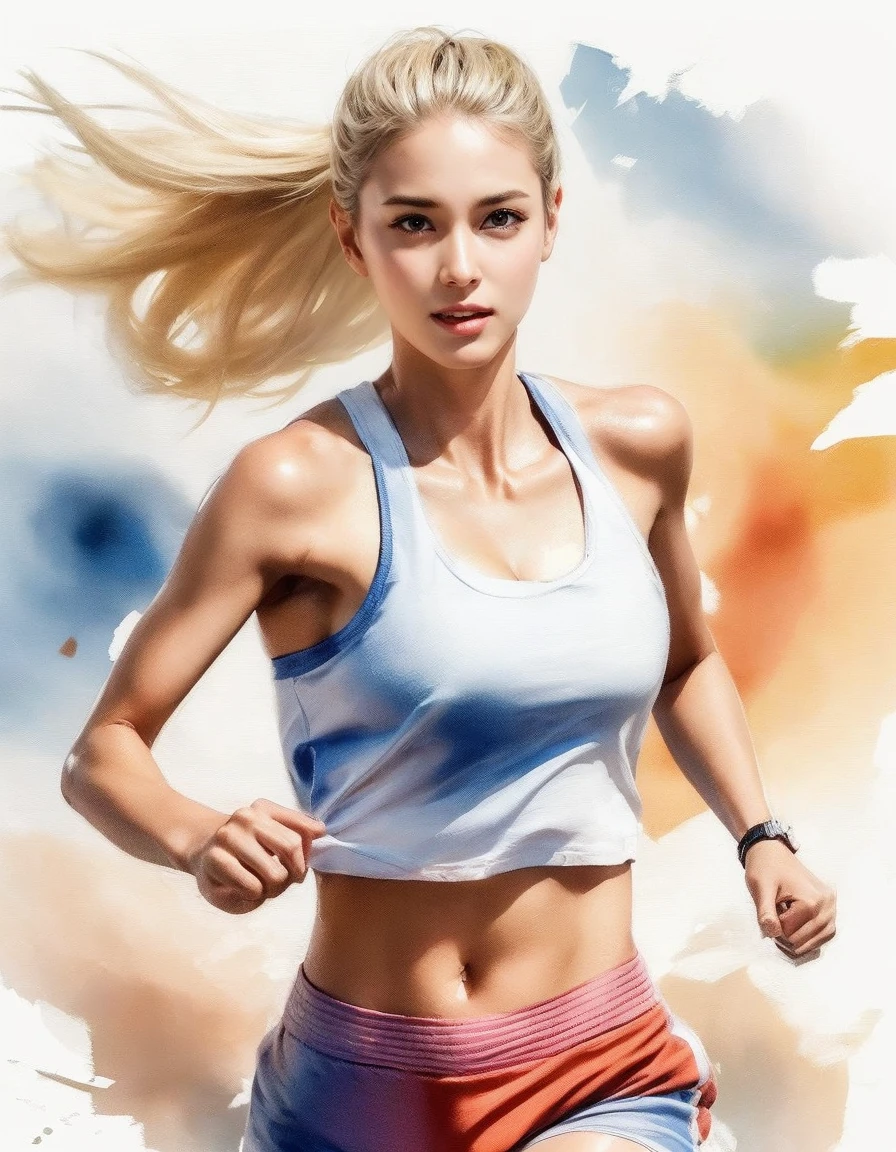 8K, masutepiece, Raw photo, Best Quality, Photorealistic, Highly detailed CG Unity 8k wallpaper, depth of fields, Professional Lighting, Ray tracing, (Extremely beautiful face, Beautiful lips, Beautiful eyes), intricate detail face, ((Ultra detailed skin)) 1girl in, deepshadow, Cute s, ((Looking at Viewer)), (seducting smile), (Blurry background), (long saggy breasts:1.3), (Large breasts、Huge breasts:1.5), (Female soldiers:1.3), Clear eyes, black backgrounds, Front shot, (pale skin), Face forward, (Big eyes), (upperbody shot), (Camel toe), (Camouflage T-shirt), (hi-top fade:1.5), ((I can see panties:1.3)),
