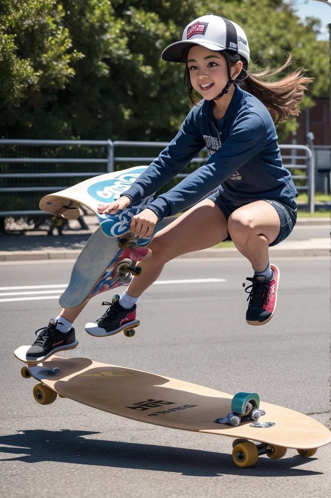 Lula riding a skateboard