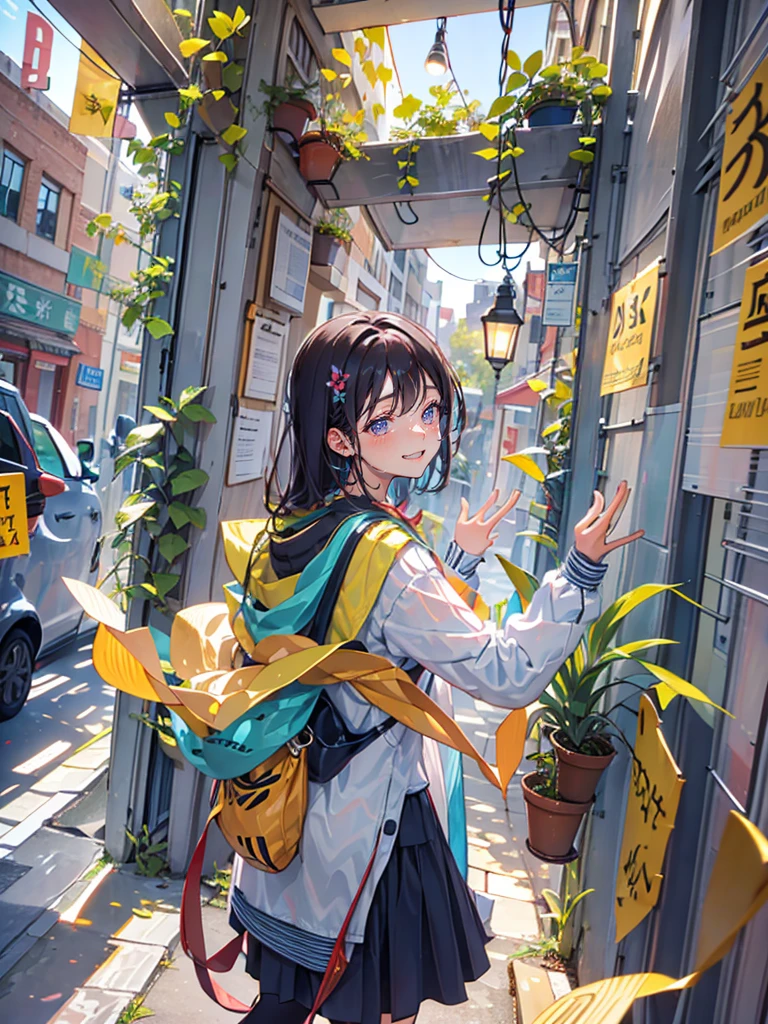 Greeting with a friendly smile, Many pendant lights, Foliage plant, Lots of windows