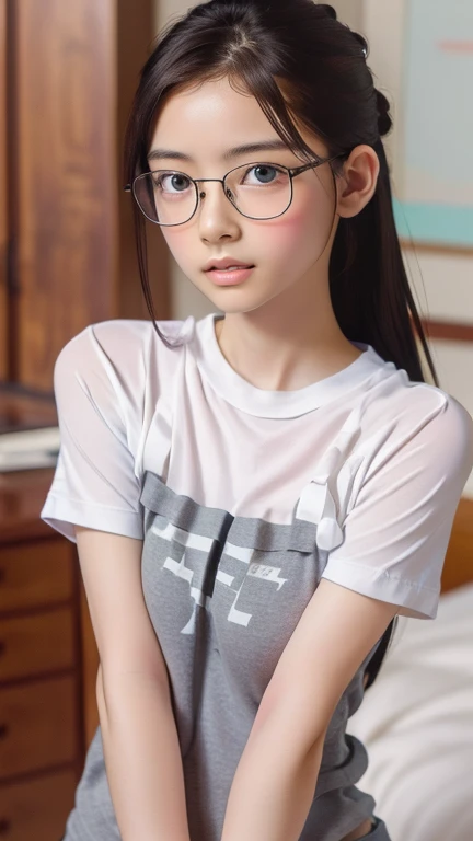 View your viewers,Leaning forward,(Random cute clothes),(Random Animation Pose),(Thin type),(Large Breasts),(Random hairstyle),(Best image quality, (8K), Ultra-realistic, 最high quality, high quality, High resolution, high qualityの質感, Attention to detail, Beautiful details, Fine details, Highly detailed CG, Detailed Texture, Realistic facial expressions, masterpiece, in front),(Wear glasses:1.1)