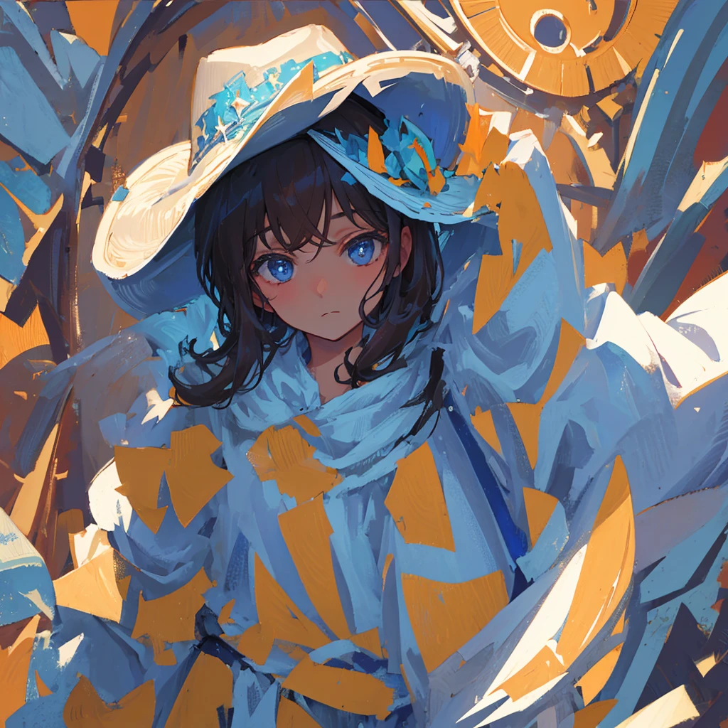 ((masterpiece)), ((best quality)), (close-up:1.35), 1man, solo, cowboy, cowboy hat, face covered by cowboy hat