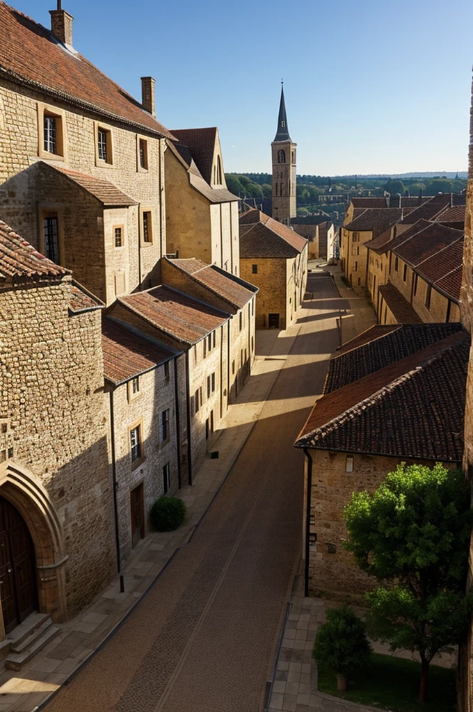 A school in the middle of a medieval town