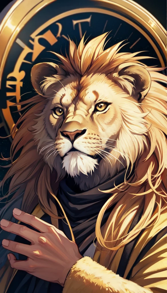 photo of lion, smiling ,8k uhd, high quality,