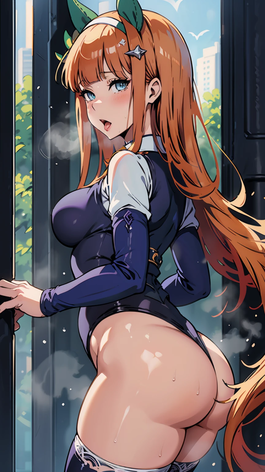 Silence Suzuka、Beautiful woman、Very thick thighs、Acme Face、Best image quality、High resolution、masterpiece、super high quality、Thick pubic hair、Screaming orgasm face、Purple lace panties、Very big ass、Very large breasts 、Blushing、4K quality、Blushing、Cry of ecstasy、Wearing black knee socks、Sweaty all over、Heavy breathing、Cowboy Shot、Shaking breasts、上下にShaking breasts、Penis sheath、Cowboy Shot、Have sex with a man、Multiple menに囲まれている、Multiple men、{Highest quality}, {so beautiful}, {Super detailed}, {Best illustrations}, Browsing Caution, girl, Blowjob, penis