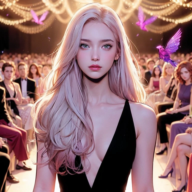 young woman, short shoulder-length pink hair, wide forehead, porcelain skin, pink eyebrows, big emerald green eyes, buttoned nose, full lips, heart-shaped face, slender body, small breasts, red tank top, Sakura Haruno , realistic, realism, details, 3d, well detailed