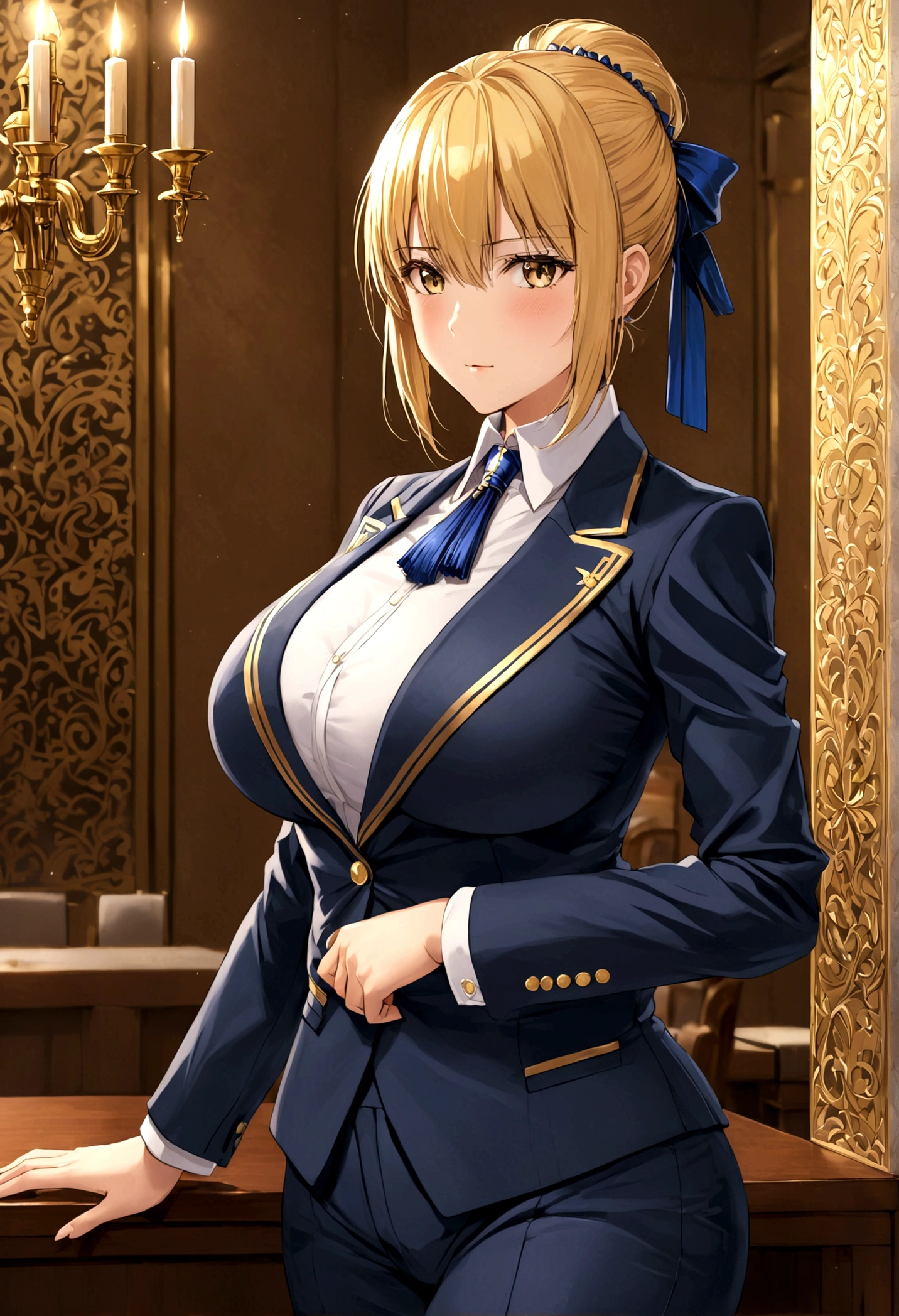 Saber big breasts business suit noble outfit