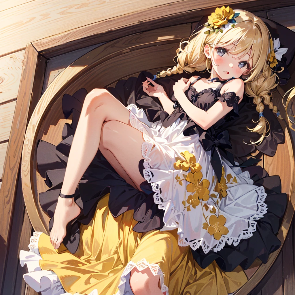 (nsfw:1.2), (Ultra-high resolution of the highest quality, masutepiece, Best Quality, 8K, Super Detail, Best Quality:1.3), (Anatomically correct:1.2), (1 girl:1.8), (pre-scler:(Loli:1.8), (Child:1.8), (petite body:1.6), (flat chest:1.2), (drooping eyes), (blush cheek:1.3), (long hair:1.2), (blonde hair:1.2), tiara, (luxury frilled gold princess dress:1.7), (jewel, gem:1.2), (europe castles balcony), (beautiful sunset glow:1.2), front view, Extremely cute, (extremely detailed beautiful face), Authentic skin texture, beautiful hair, beautiful face, beautiful eyes, beautiful body, beautiful hands, (happy smile:1.5), (face focus, flat chest focus, thigh focus:1.6), (sitting:1.2), (from above:1.2)