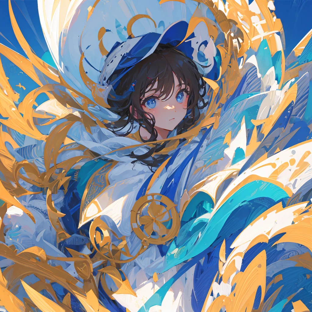 ((masterpiece)), ((best quality)), (close-up:1.35), 1girln, solo, big hat, face covered by big hat