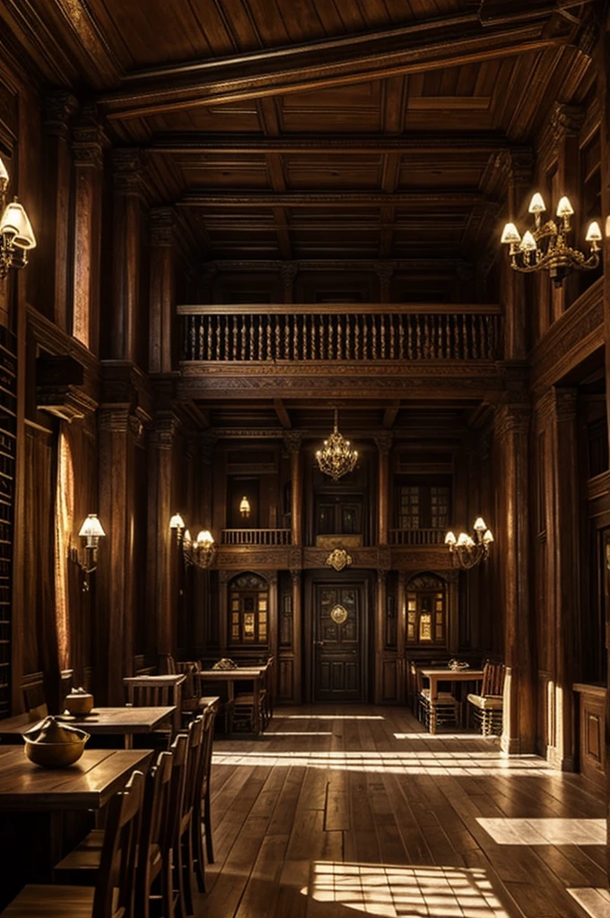 The tavern has a palace in the middle. There&#39;s an assassin in the red-themed tavern.