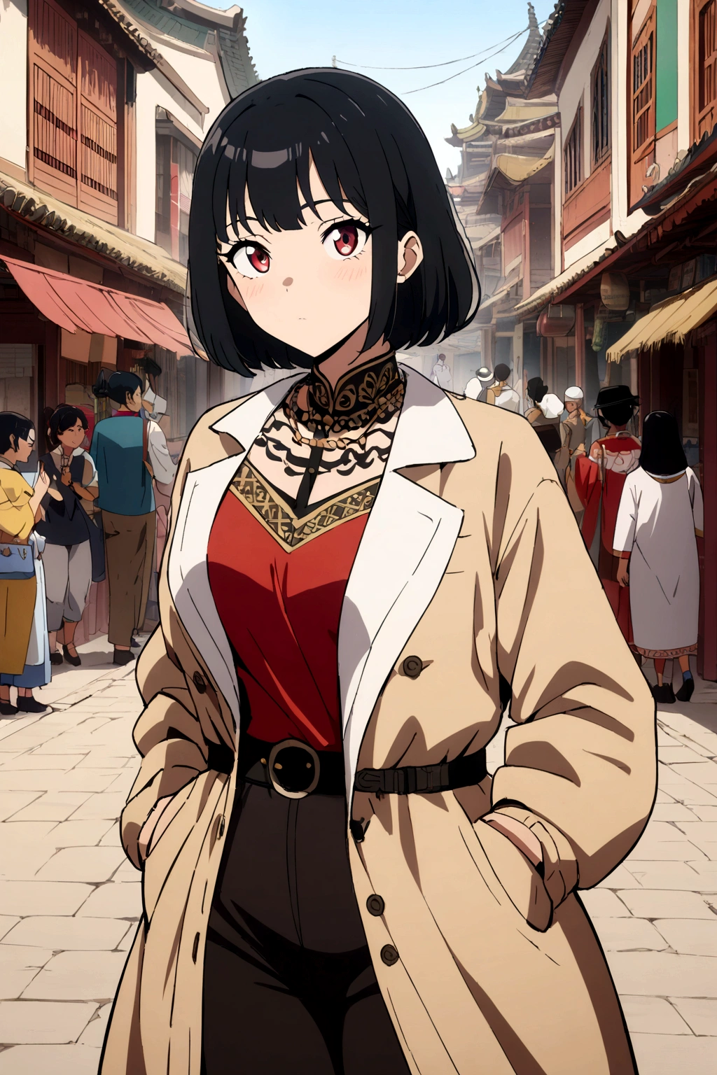 1 girl, anime style, masterpiece, best quality, countries as human, Indonesia as a human