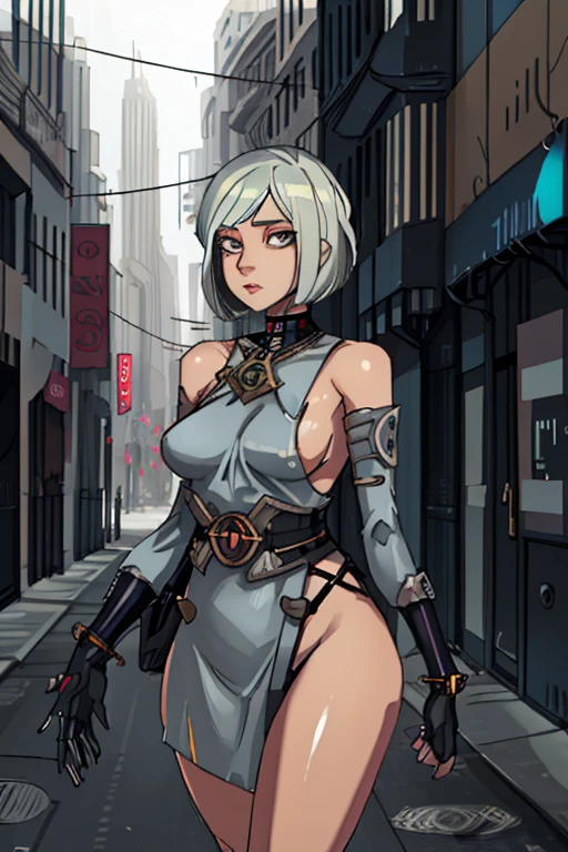 1 beautiful female, heavy metal , bobcut
fututristic, city street
enki bilal
realistic, coat