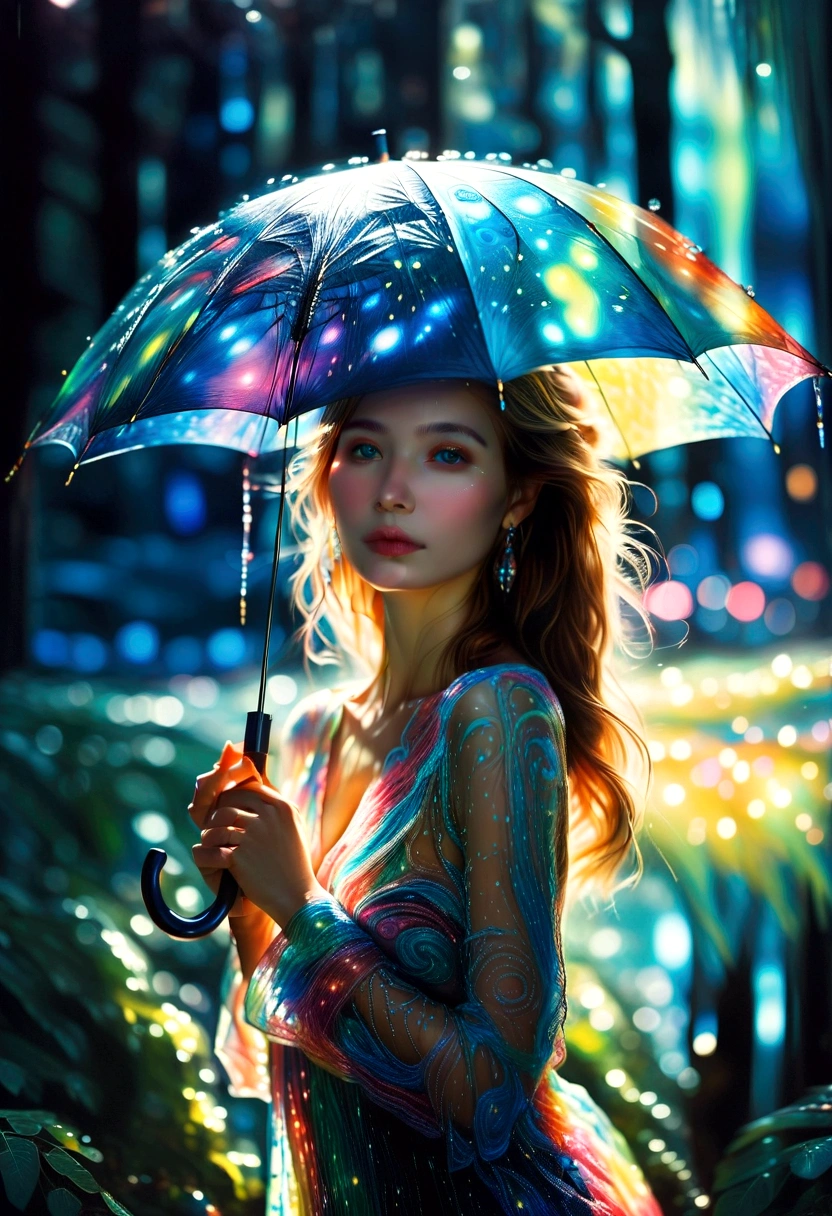 Person with an Umbrella, by Dorina Costras, RAW photo, 35mm photograph, bokeh, best quality, masterpiece, very aesthetic, perfect composition, intricate details, ultra-detailed