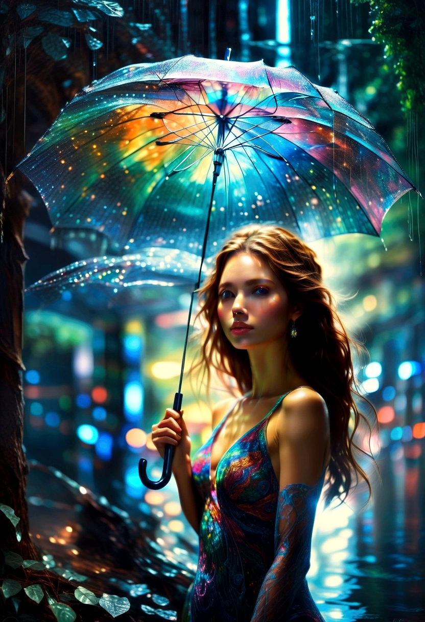 Person with an Umbrella, by Dorina Costras, RAW photo, 35mm photograph, bokeh, best quality, masterpiece, very aesthetic, perfect composition, intricate details, ultra-detailed