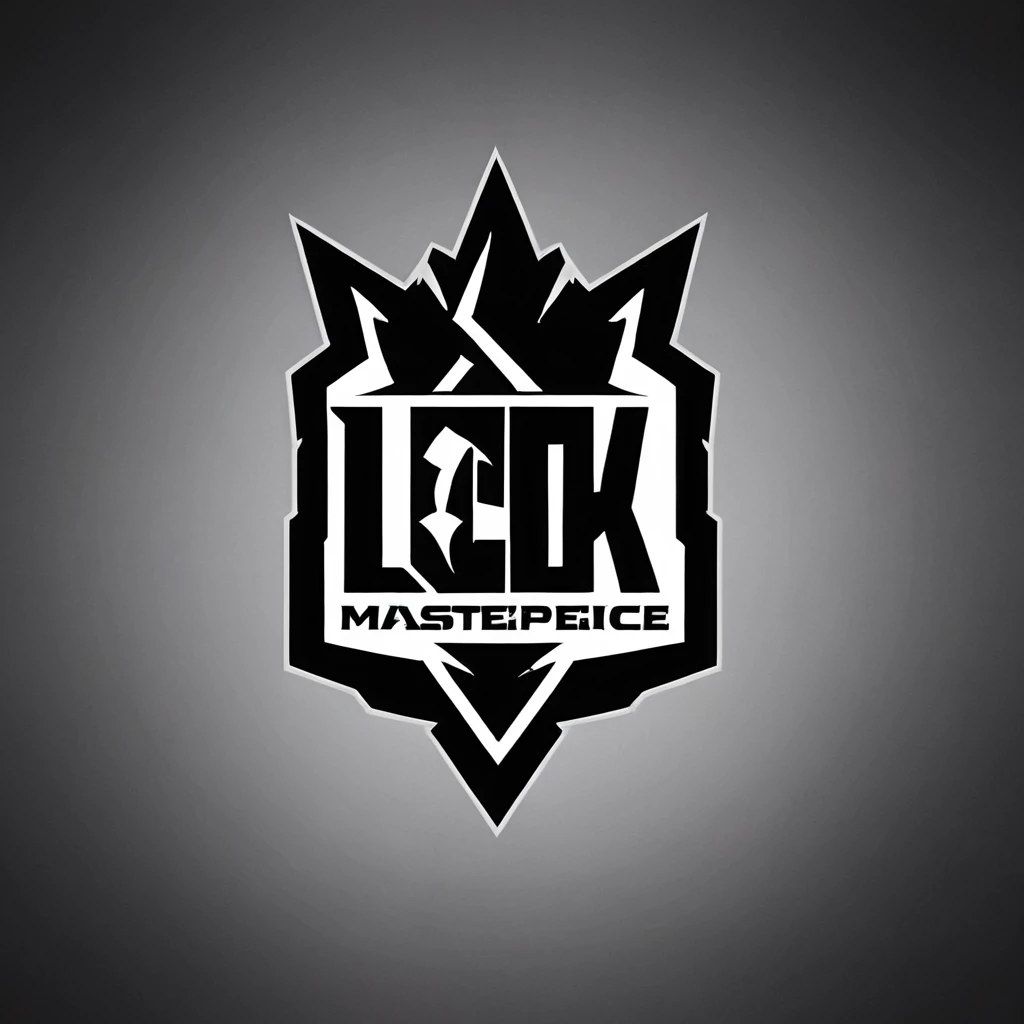 logomkrdsxl,an edgy logo , vector, text "LCK", best quality, masterpiece, brand, dark background,