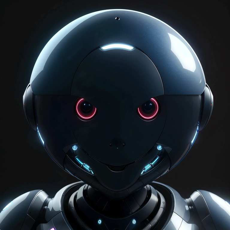 a cute AI robot, smooth and round, futuristic artificial intelligence, ethereal oc render, best quality, 8k, ultra-detailed, photo-realistic, vivid colors, studio lighting, dynamic pose, intricate mechanical details, glowing blue lights, shiny metallic surfaces, advanced technology, minimalist industrial background, sleek modern design