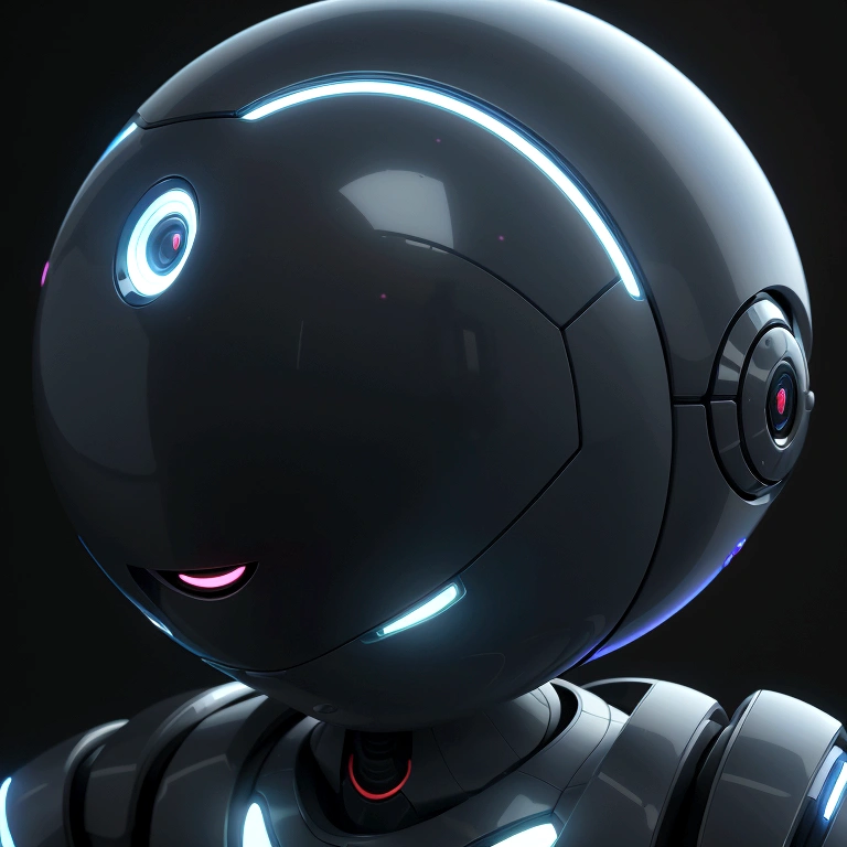 a cute AI robot, smooth and round, futuristic artificial intelligence, ethereal oc render, best quality, 8k, ultra-detailed, photo-realistic, vivid colors, studio lighting, dynamic pose, intricate mechanical details, glowing blue lights, shiny metallic surfaces, advanced technology, minimalist industrial background, sleek modern design